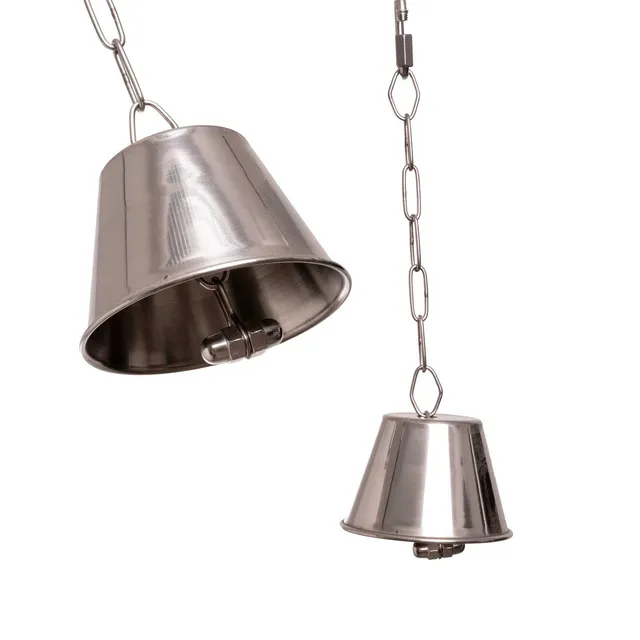 rico-s-futterkiste-papageienglocke-edelstahl-mittel-8-cm-kette image 1