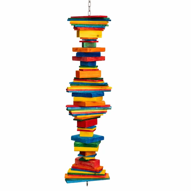 rico-s-futterkiste-pharaon-large-papageienspielzeug-holzbl-cke-86cm image 1