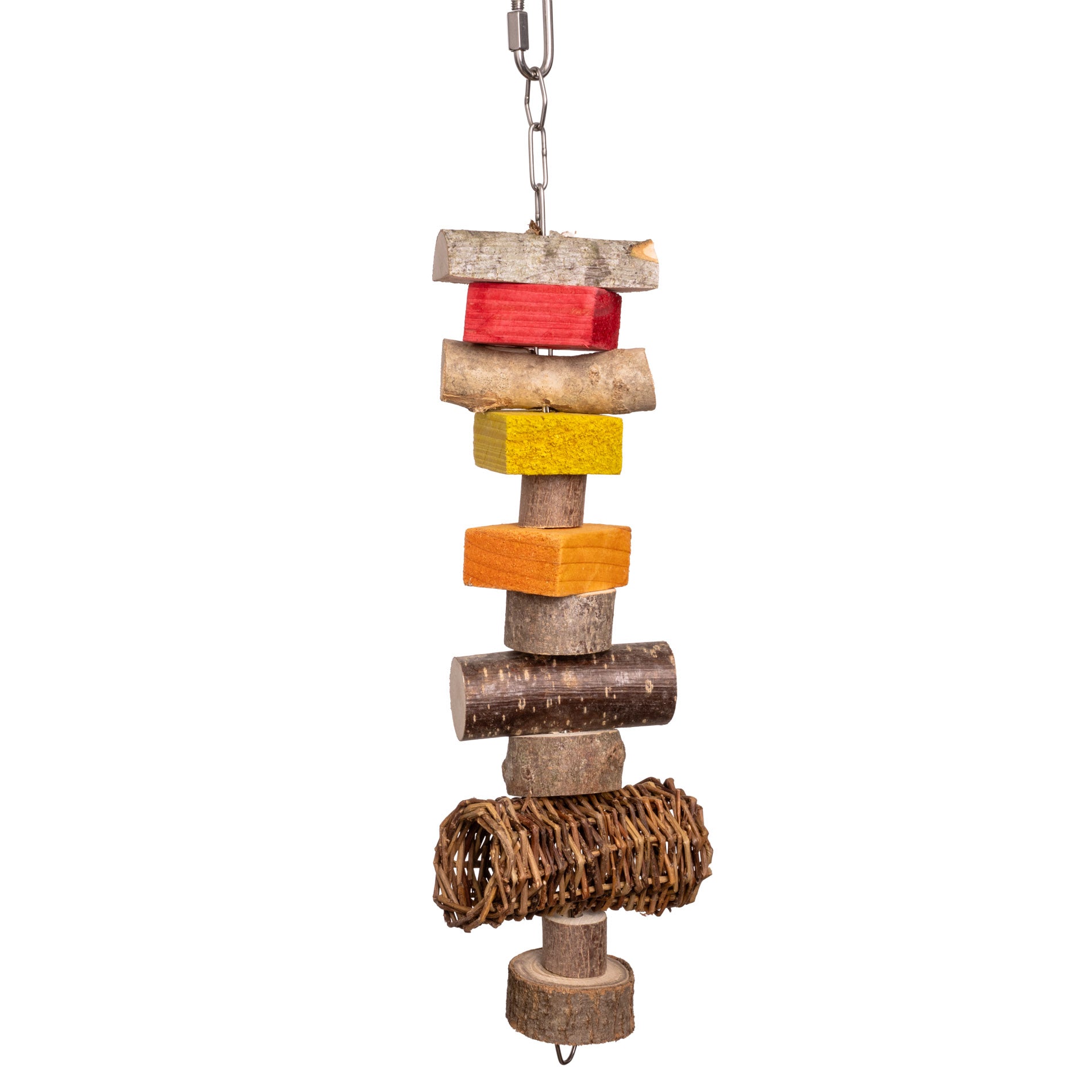 rico-s-futterkiste-spielkette-weidenrolle-papageienspielzeug-40-cm image 1