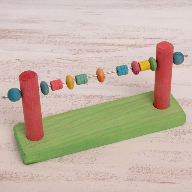 abakus-rechenschieber-sittich-intelligenzspielzeug-holz-20-cm image 1