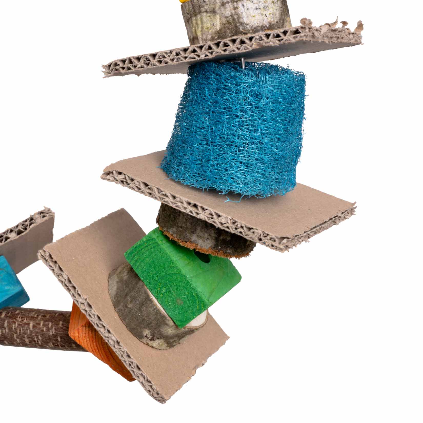 rico-s-futterkiste-schredder-ring-papageienspielzeug-luffa-pappe image 2