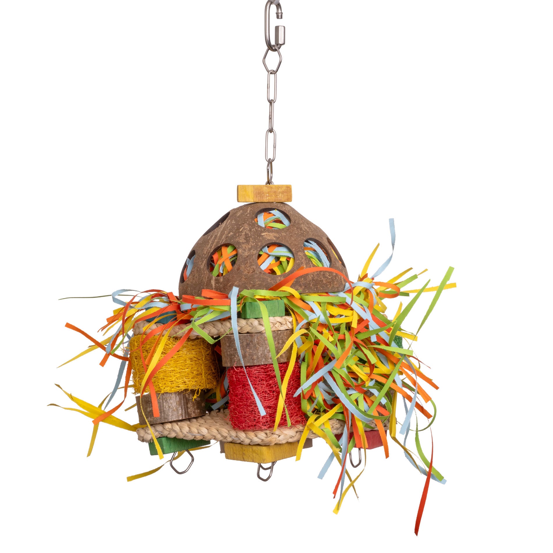 rico-s-futterkiste-stroh-doppeldecker-papageienspielzeug-kokos image 1