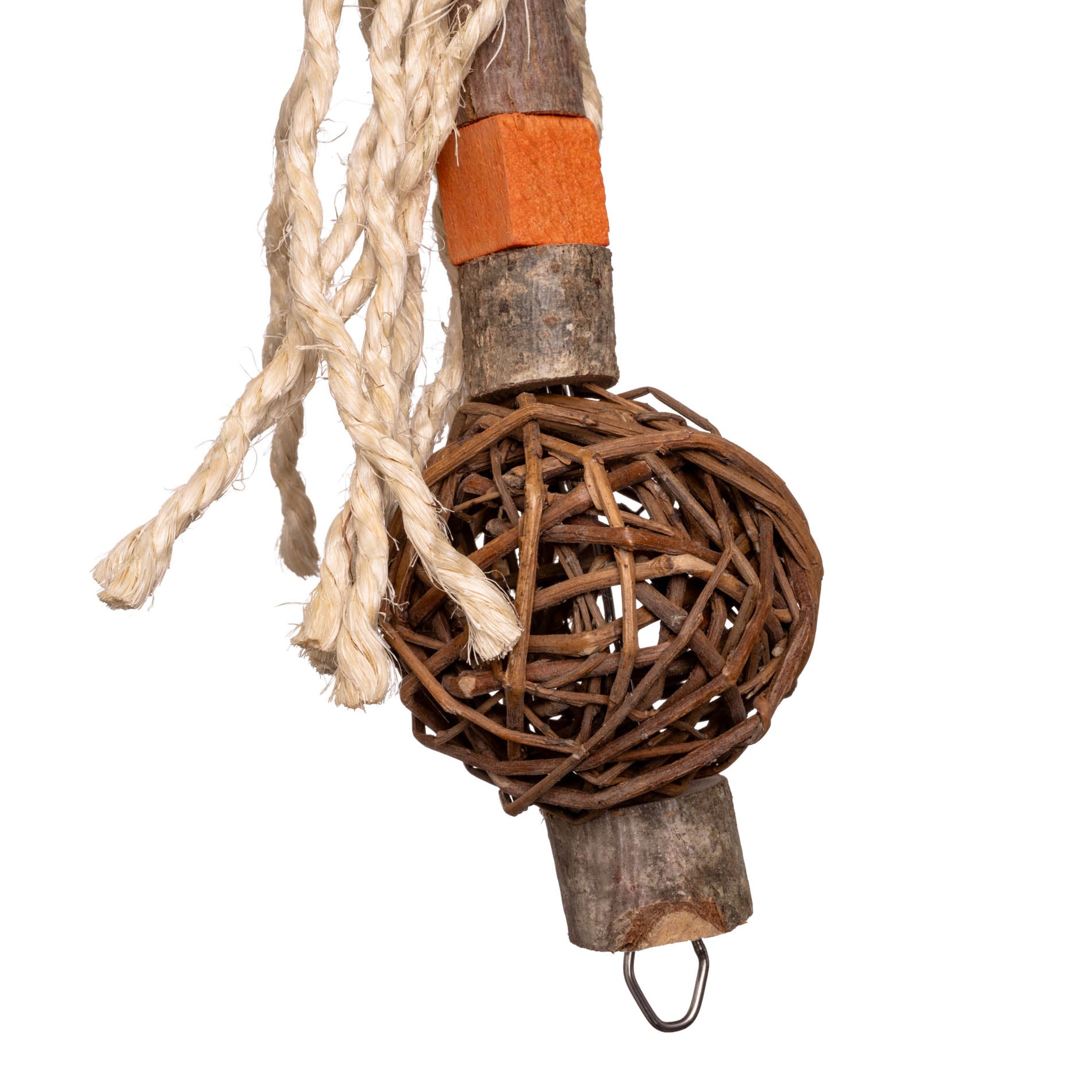 rico-s-futterkiste-sisalderwisch-papageienspielzeug-holz-sisal-weidenball image 2