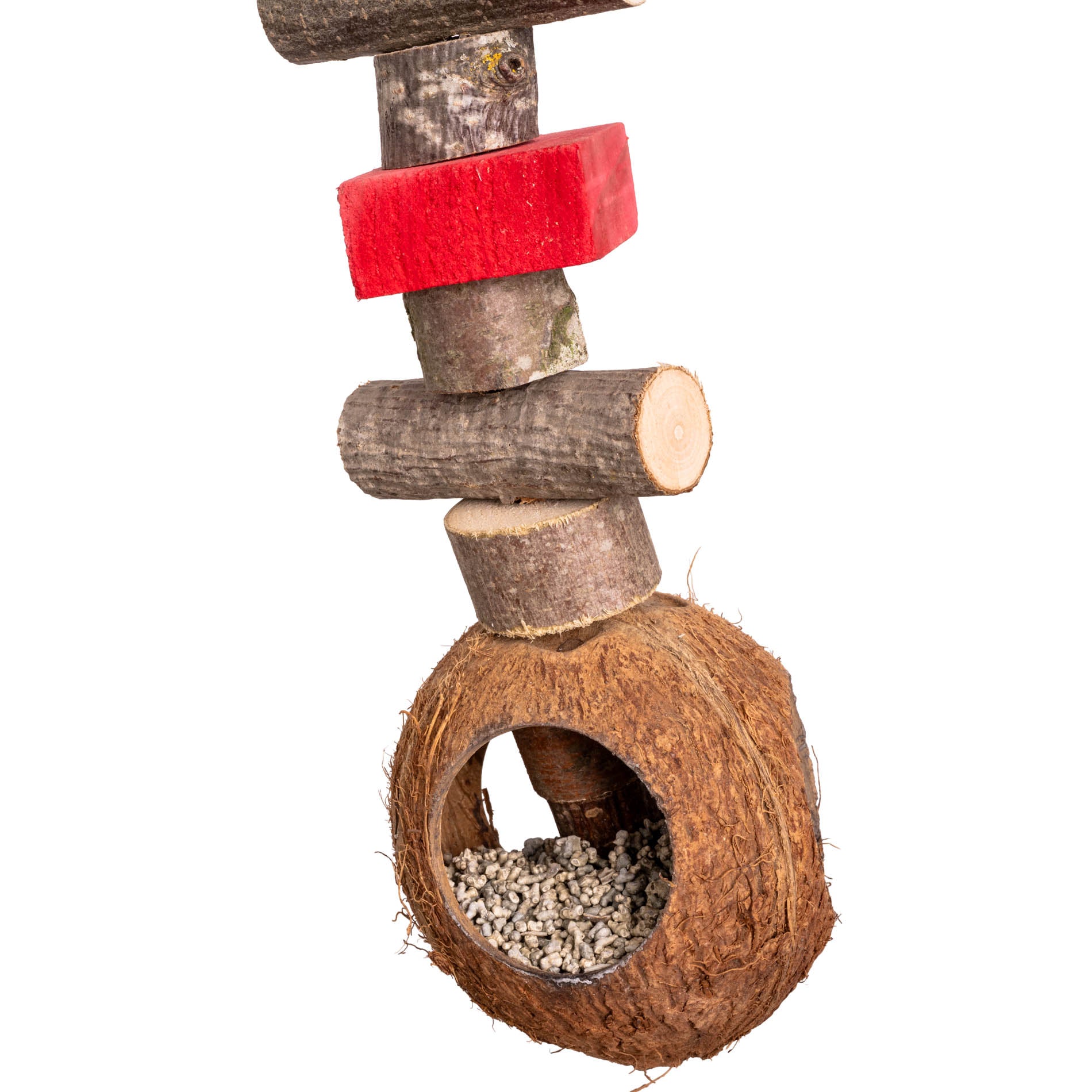 rico-s-futterkiste-mineralien-kokosnuss-papageienspielzeug-40cm image 2