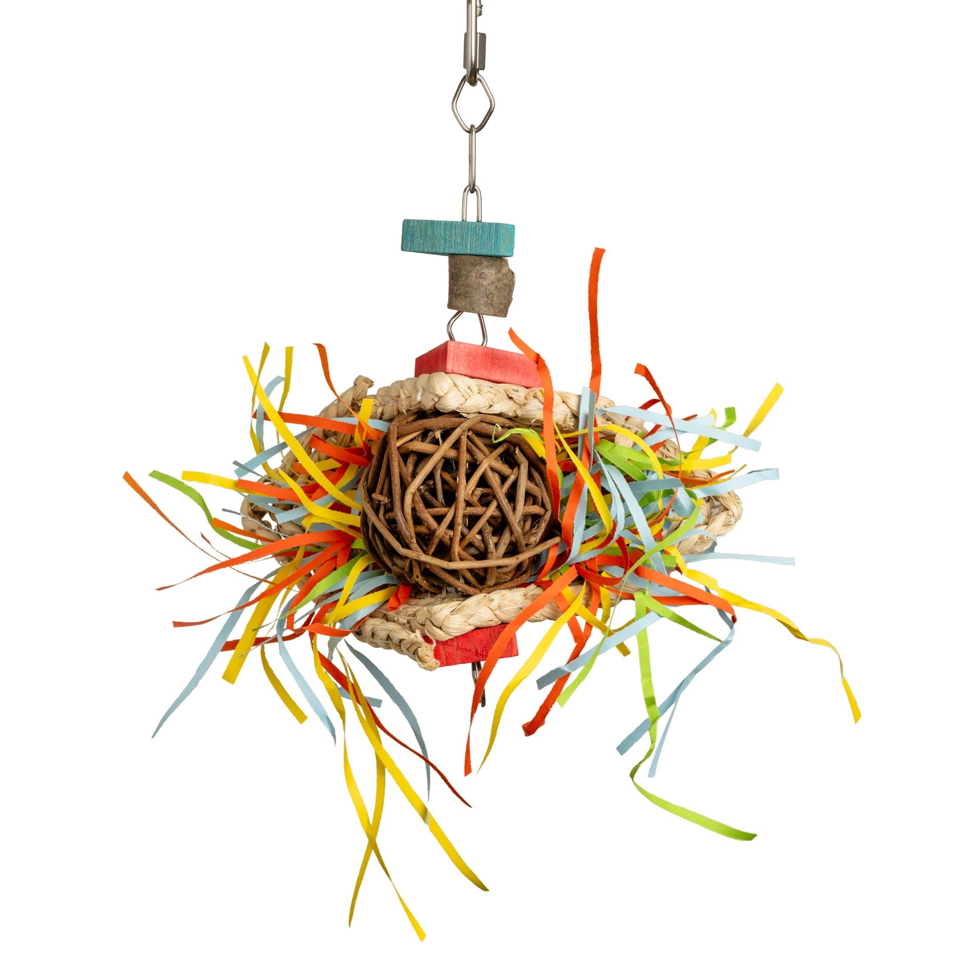rico-s-futterkiste-weidenkugel-strohteppich-papageienspielzeug-8-cm image 3