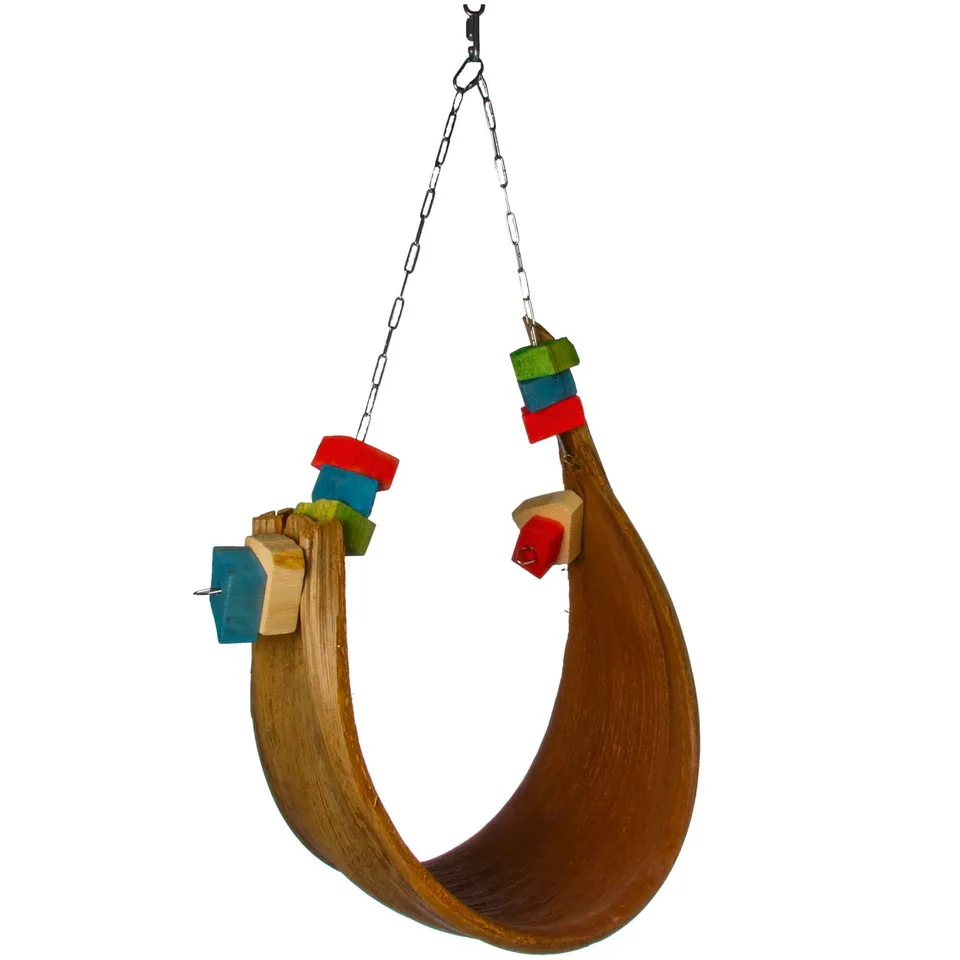 rico-s-futterkiste-palmblatt-schaukel-gro-papageienschaukel-natur image 1