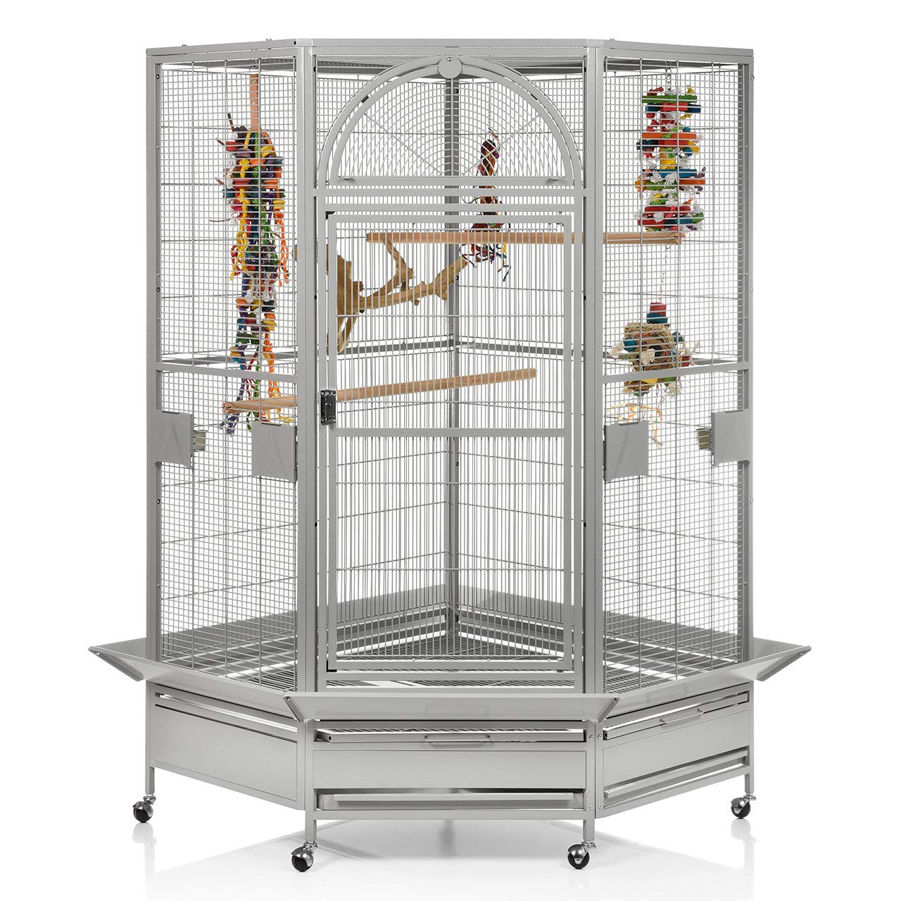 montana-cages-denver-ii-eckvoliere-hellgrau-101x101x182cm-xxl image 1