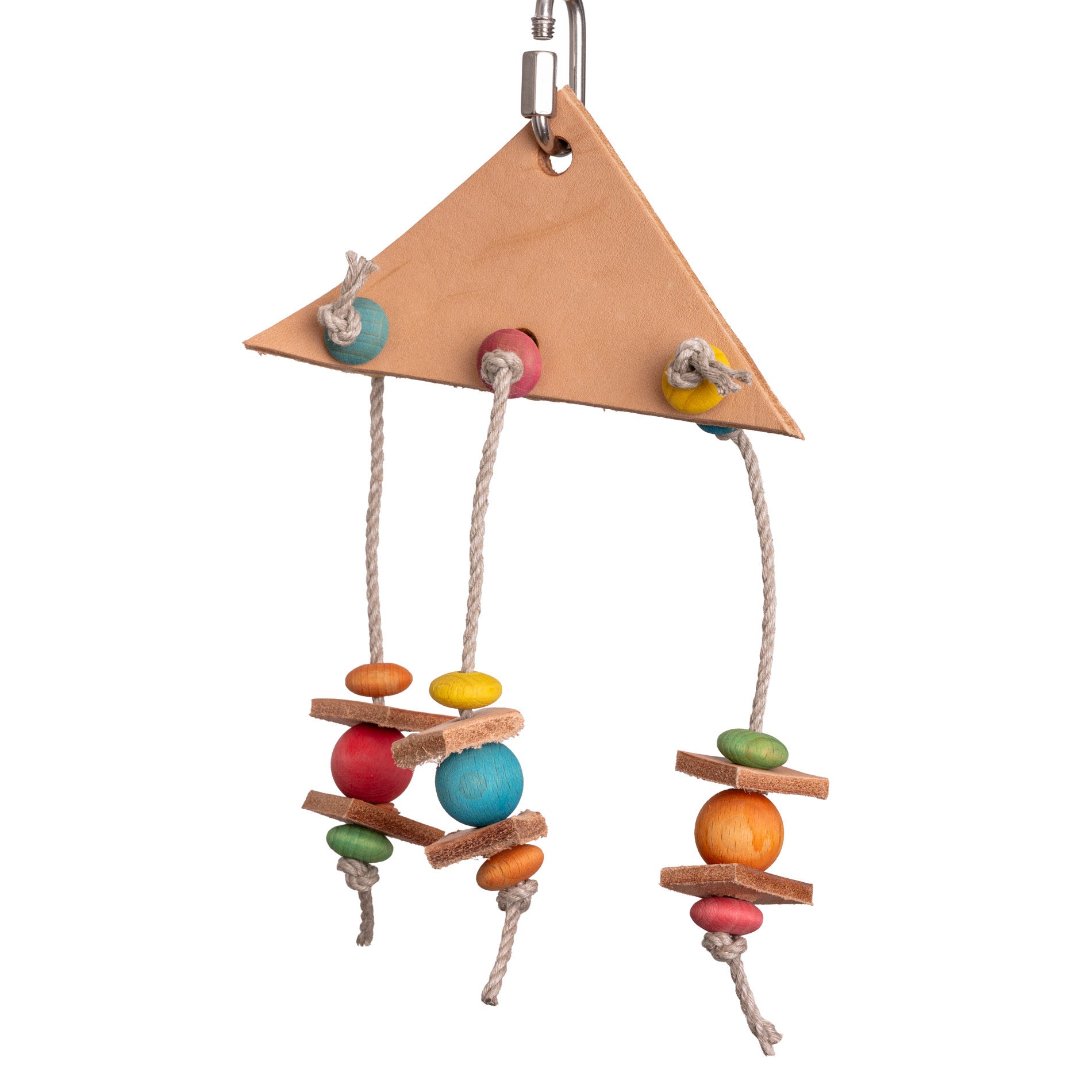 rico-s-futterkiste-lederdreieck-sittichspielzeug-leder-sisal-20-cm image 1