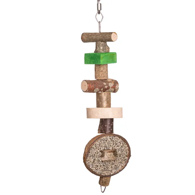 rico-s-futterkiste-kokosnuss-mineralien-spielzeug-papageienspielzeug-holz image 1