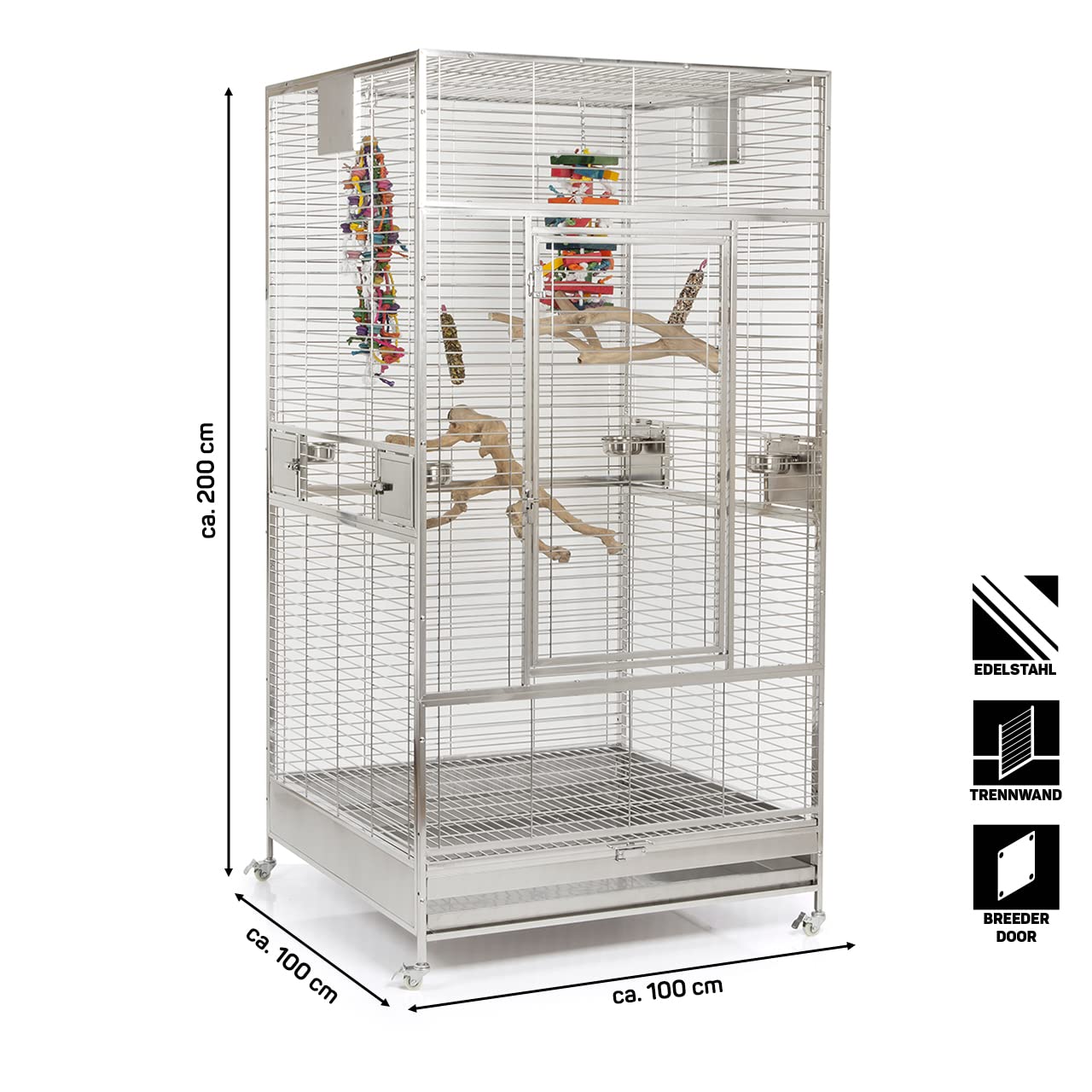 montana-cages-arkansas-i-papageienk-fig-edelstahl-100x100x200-cm image 2