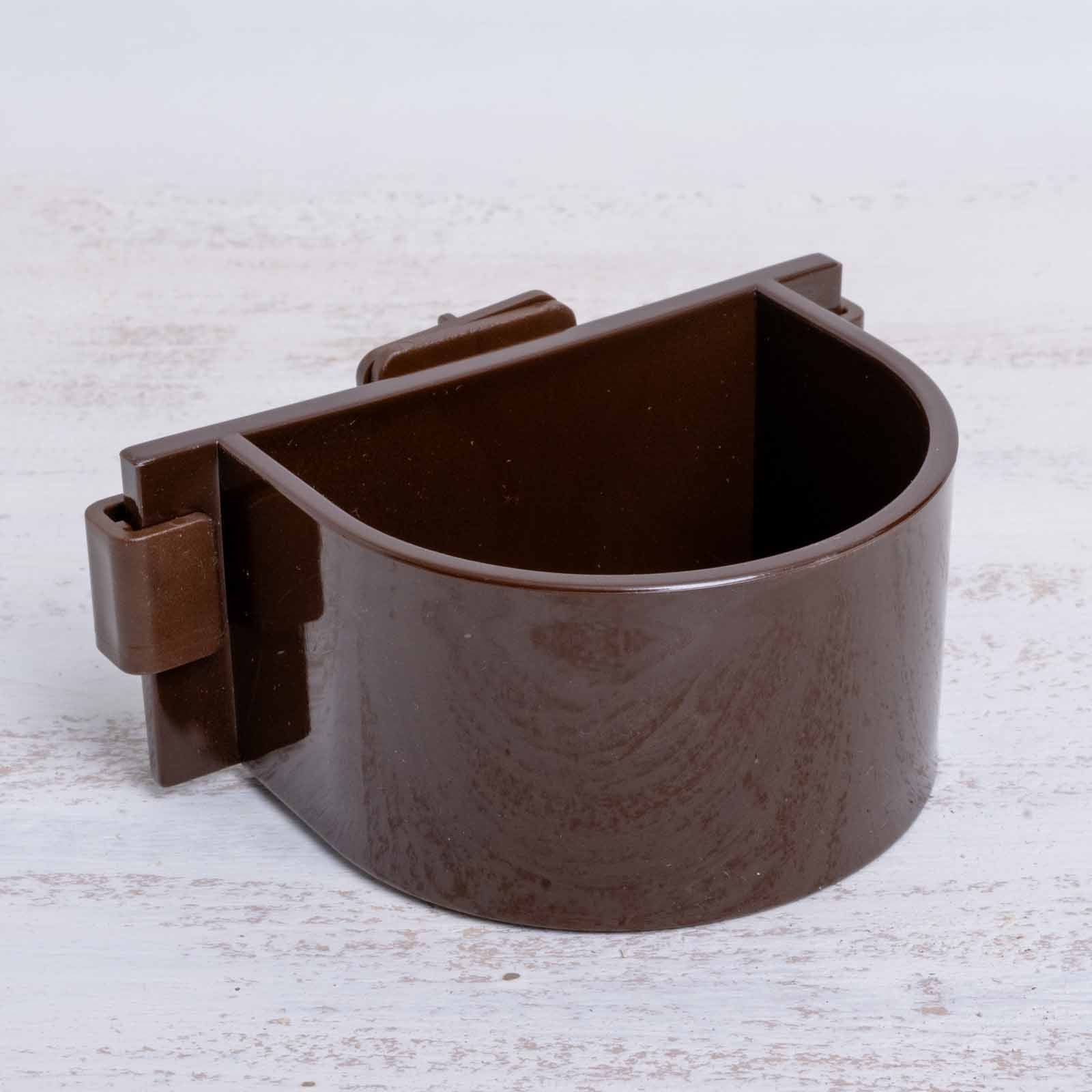 rico-s-futterkiste-futter-wassernapf-braun-mit-halterung image 1