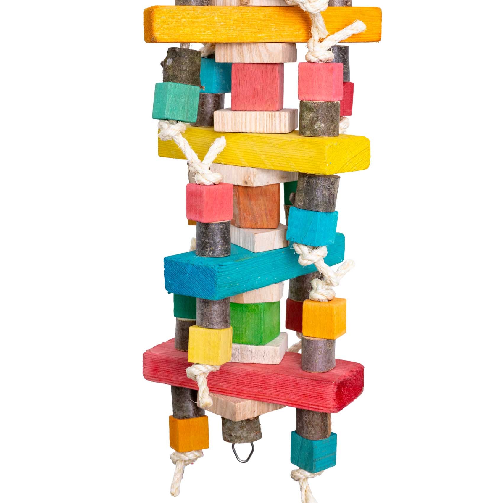 rico-s-futterkiste-lattenturm-papageienspielzeug-55-cm-holz-sisal image 2