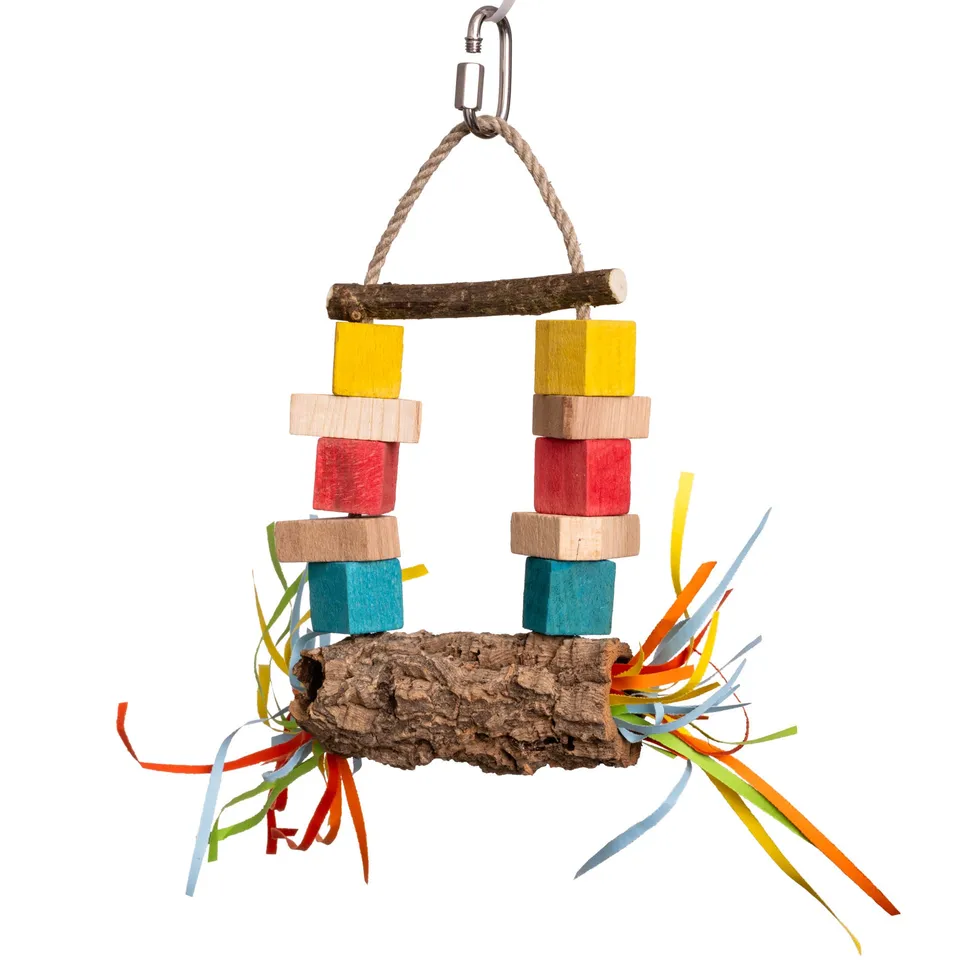 rico-s-futterkiste-sittich-schaukel-korkr-hre-vogelspielzeug image 1