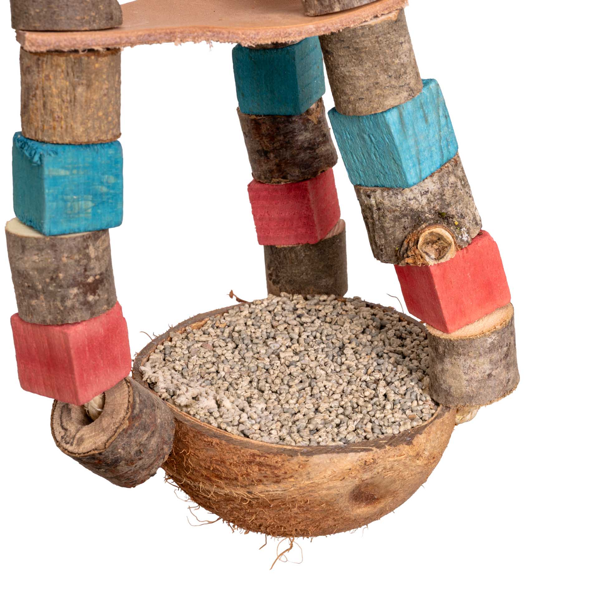rico-s-futterkiste-mineralien-kokosnuss-sittich-spielzeug-42cm image 2