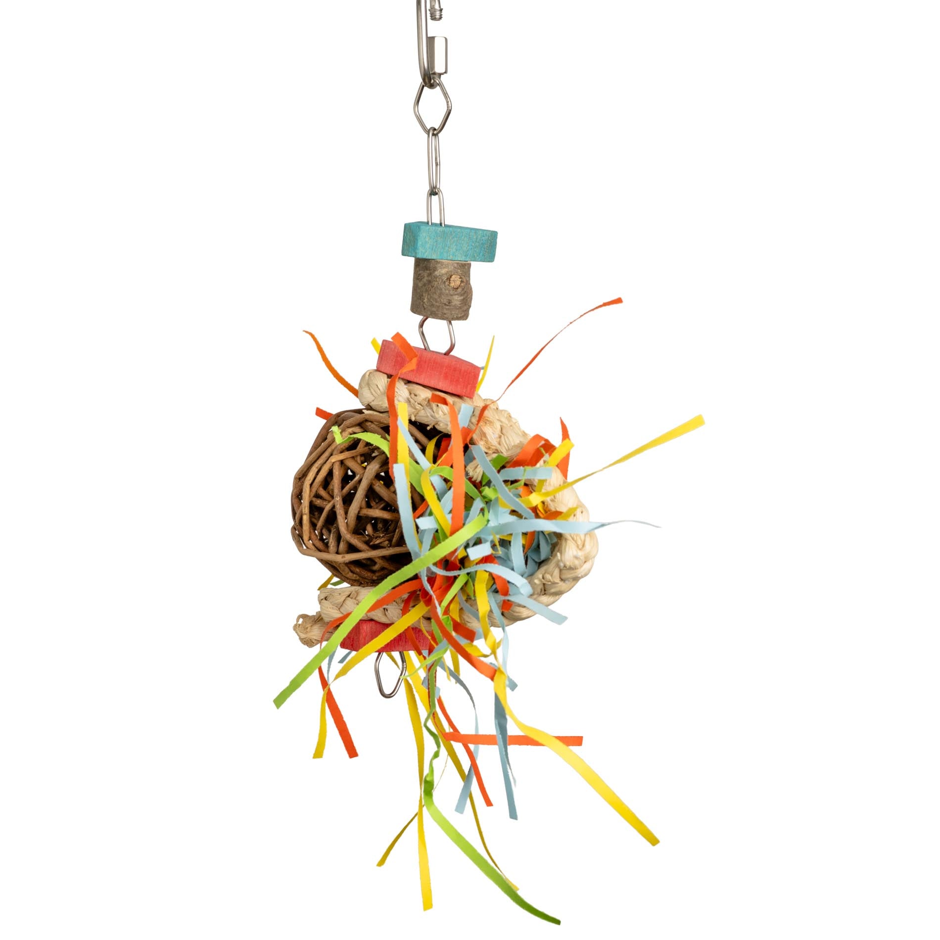 rico-s-futterkiste-weidenkugel-strohteppich-papageienspielzeug-8-cm image 2