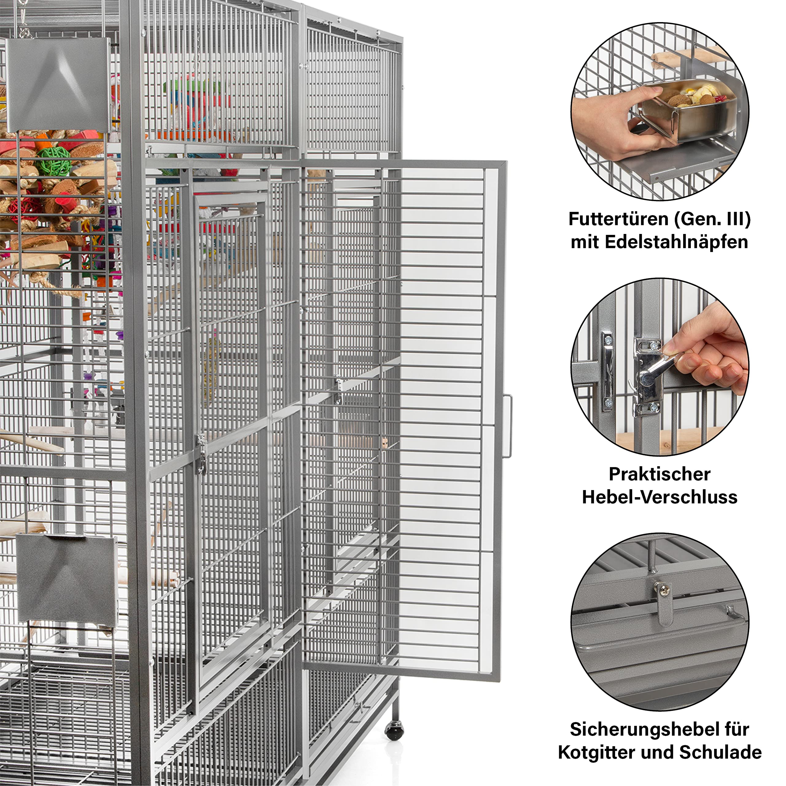 montana-cages-arkansas-ii-voliere-platinum-xxl-mit-trennwand image 3
