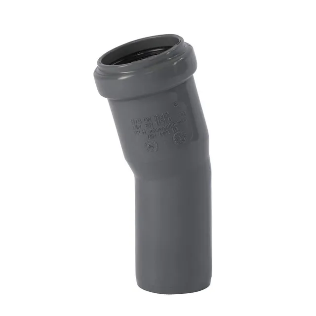 klasebo-ht-rohr-bogen-15-grad-dn32-abflussrohr-pp image 1