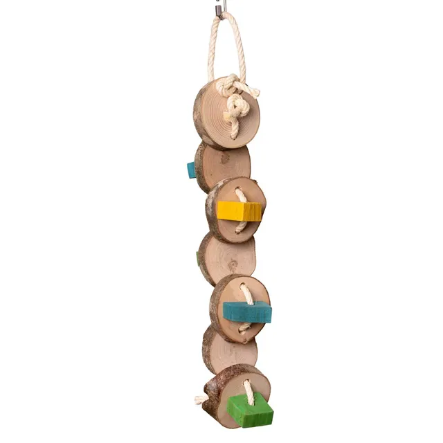 holzscheibenraupe-papageienspielzeug-hartholz-70-cm-f-r-aras image 1