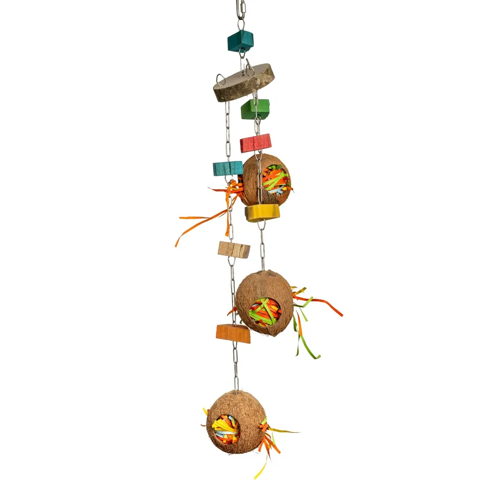 rico-s-futterkiste-kokosnuss-versteck-foraging-spielzeug-70-cm image 1