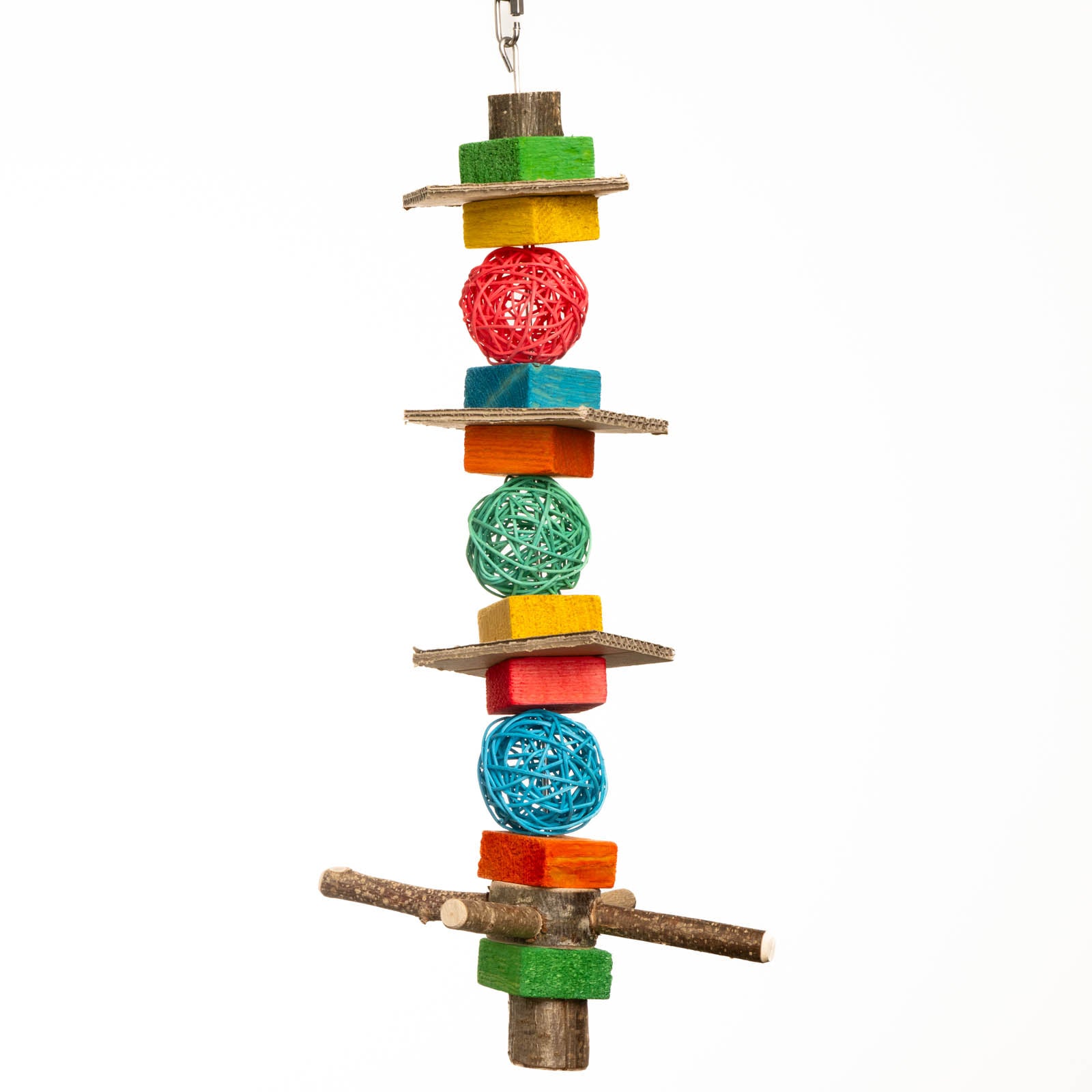 rico-s-futterkiste-sittich-schredder-schaukel-vogelspielzeug-4-sitz-ste image 1
