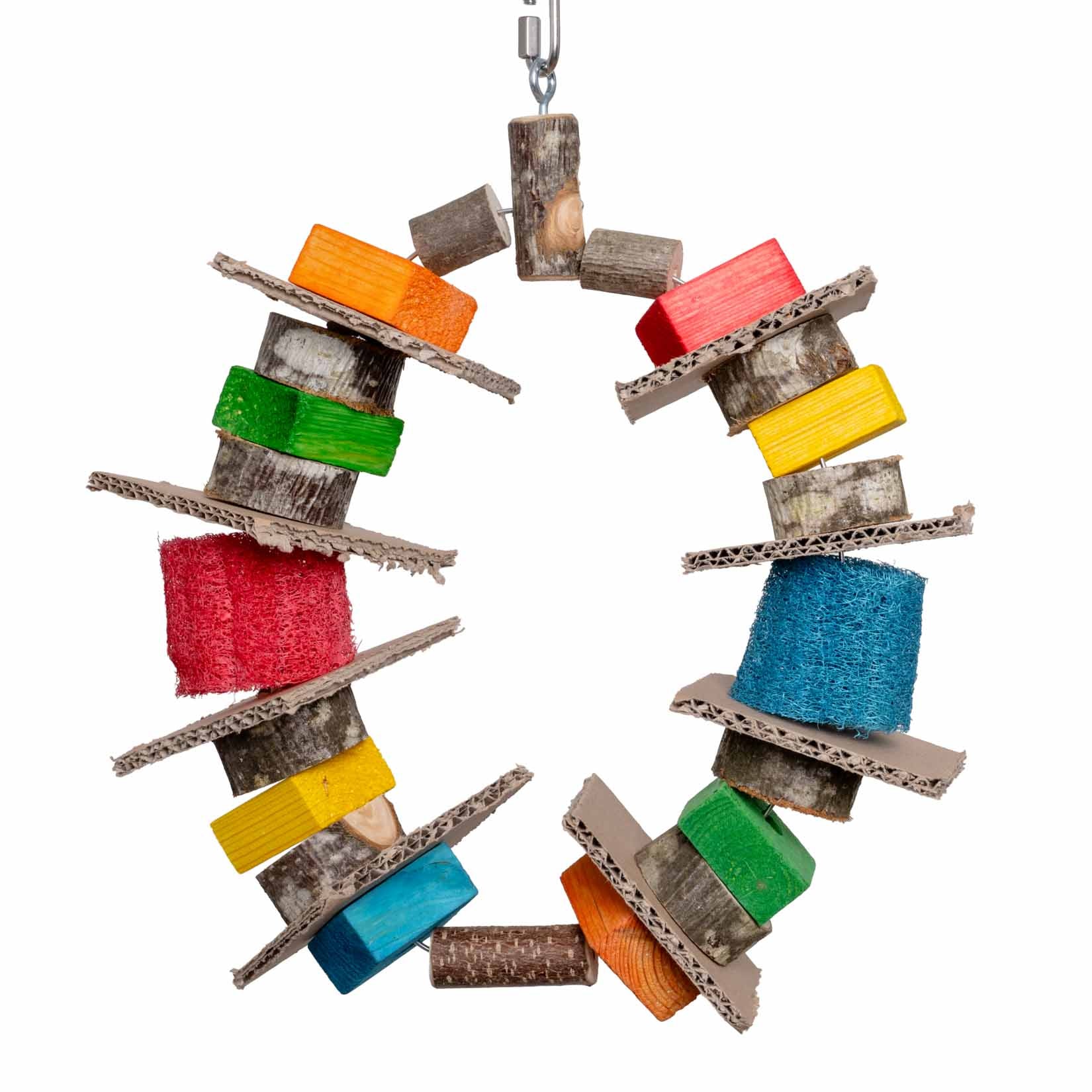rico-s-futterkiste-schredder-ring-papageienspielzeug-luffa-pappe image 1