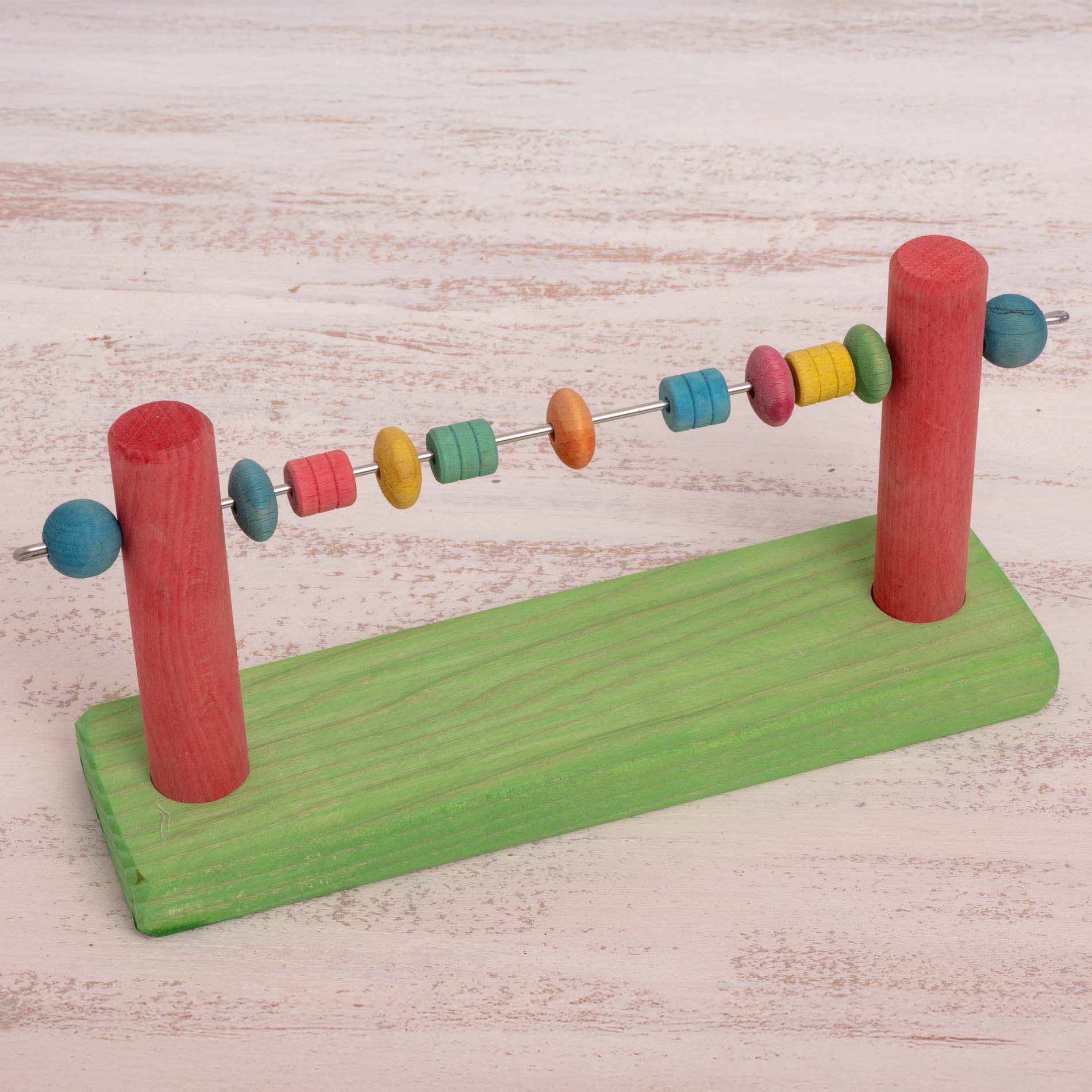 abakus-rechenschieber-sittich-intelligenzspielzeug-holz-20-cm image 1