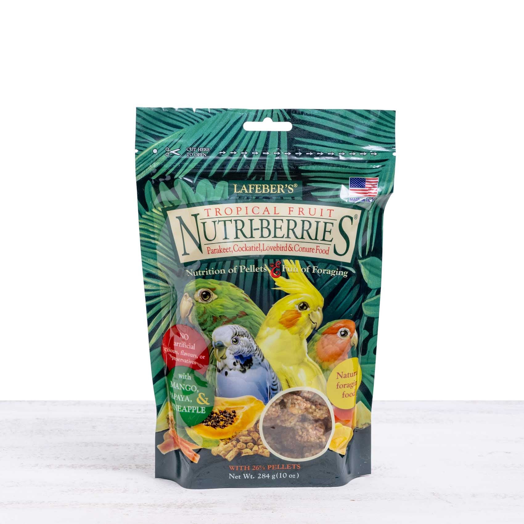 lafeber-nutri-berries-tropical-fruit-vogelfutter-sittich-283-g-papaya image 1