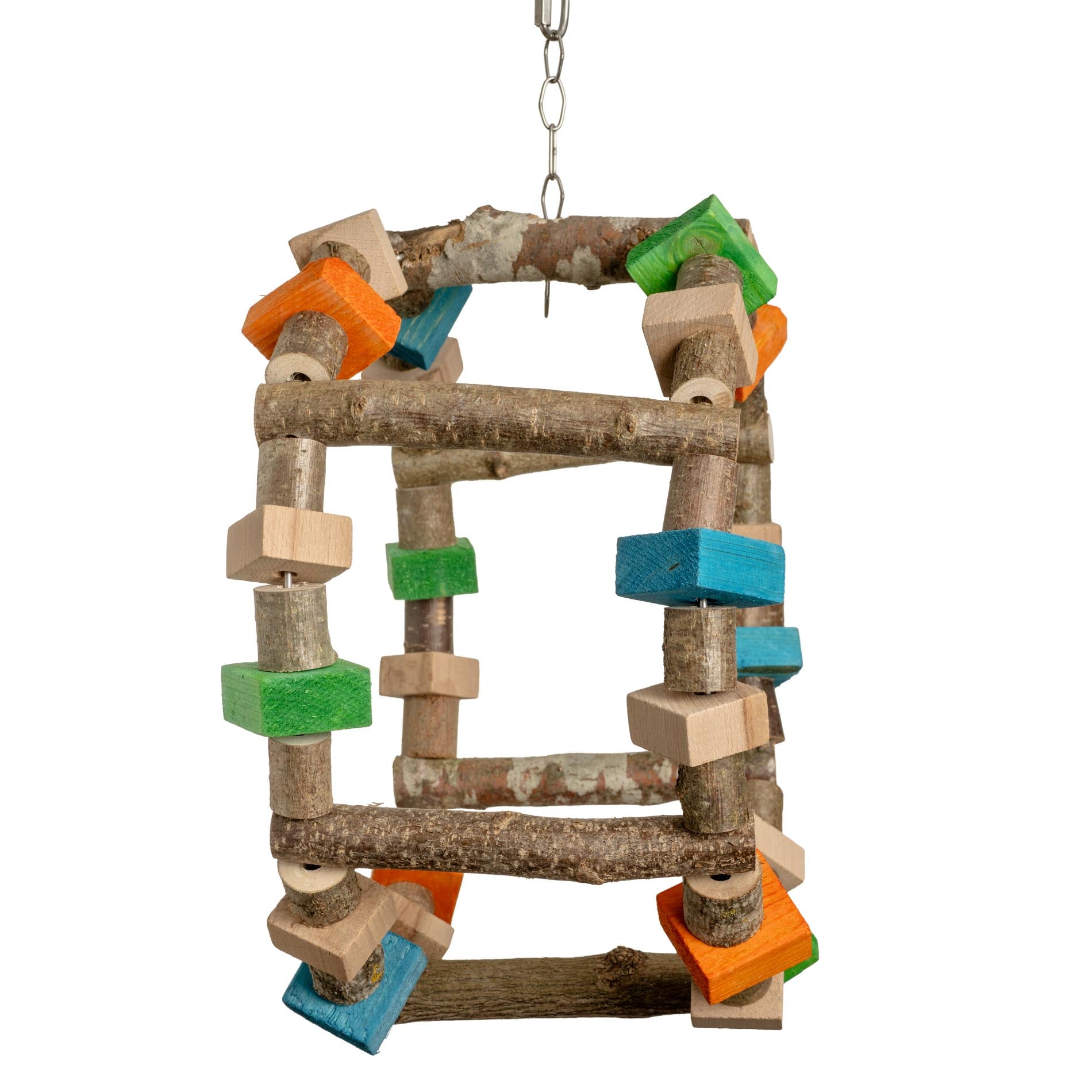 rico-s-futterkiste-schaukel-und-spielrad-papageienspielzeug-holz-30-cm image 2