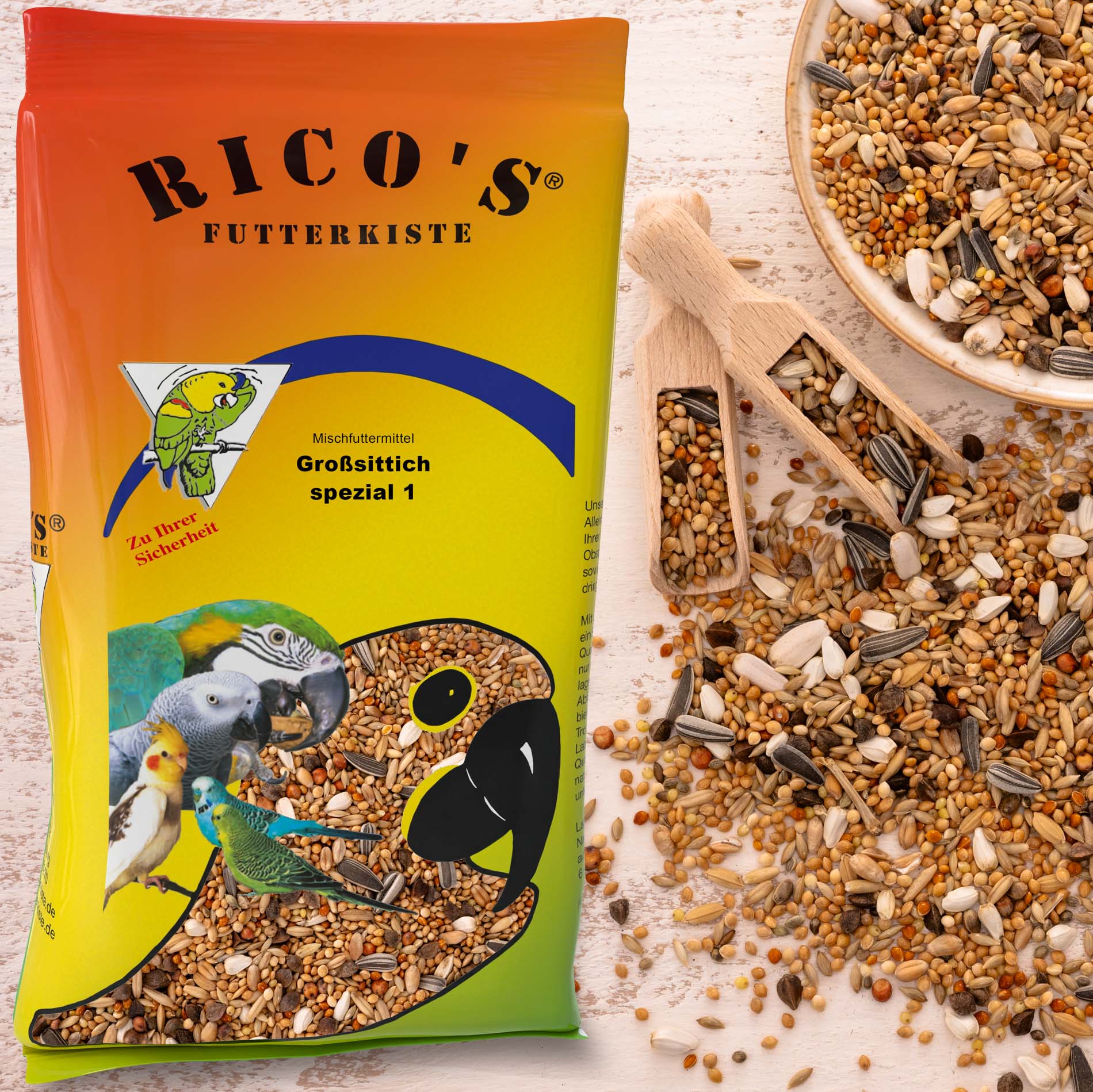 rico-s-futterkiste-gro-sittich-spezial-1-vogelfutter-1-kg-18-saaten image 2