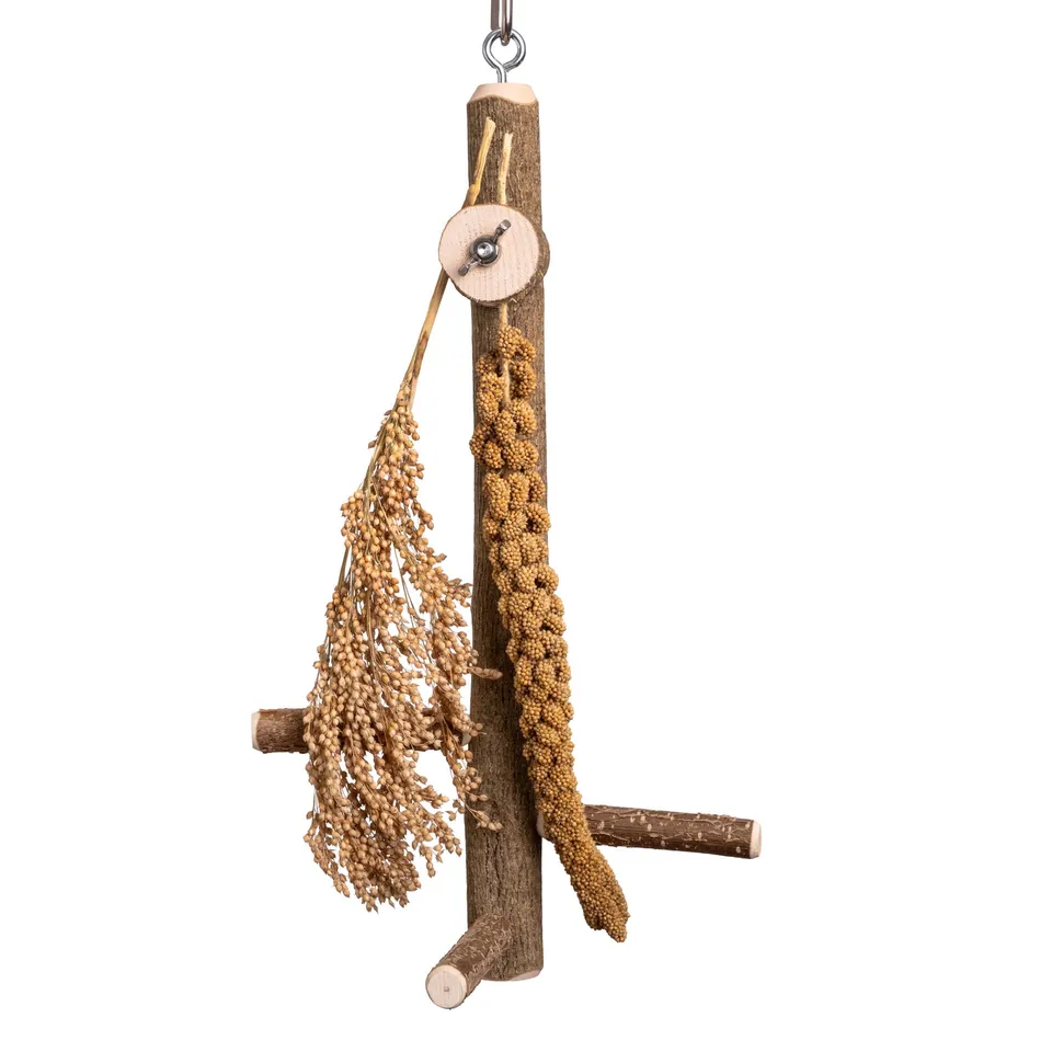 rico-s-futterkiste-hirsehalter-naturast-mit-sitzstangen image 1