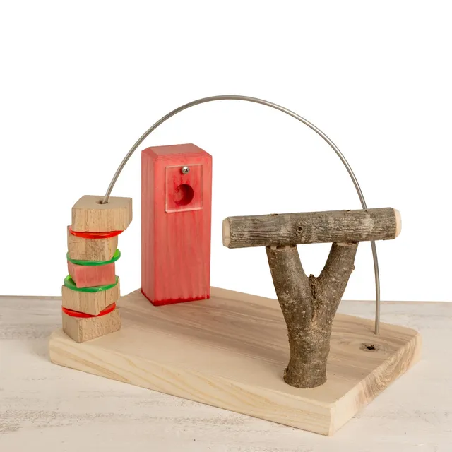 papageien-spielplatz-knabberbogen-intelligenzspielzeug-20x30x30 image 1