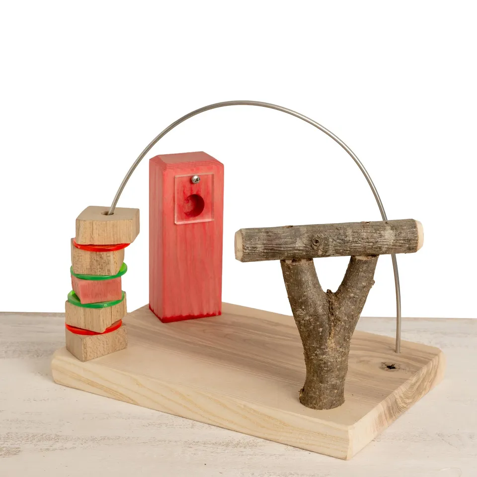 papageien-spielplatz-knabberbogen-intelligenzspielzeug-20x30x30 image 1