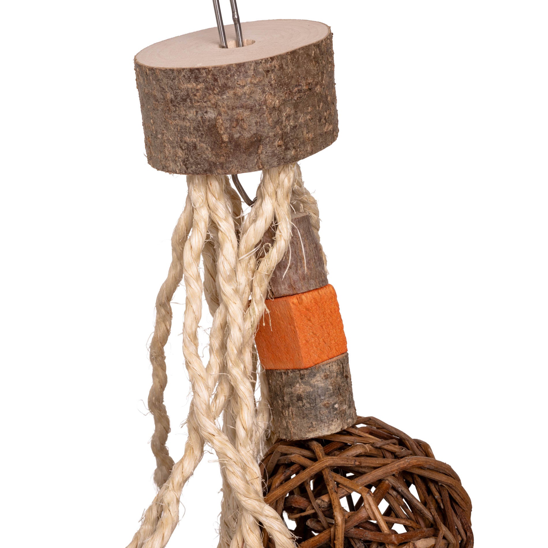 rico-s-futterkiste-sisalderwisch-papageienspielzeug-holz-sisal-weidenball image 3