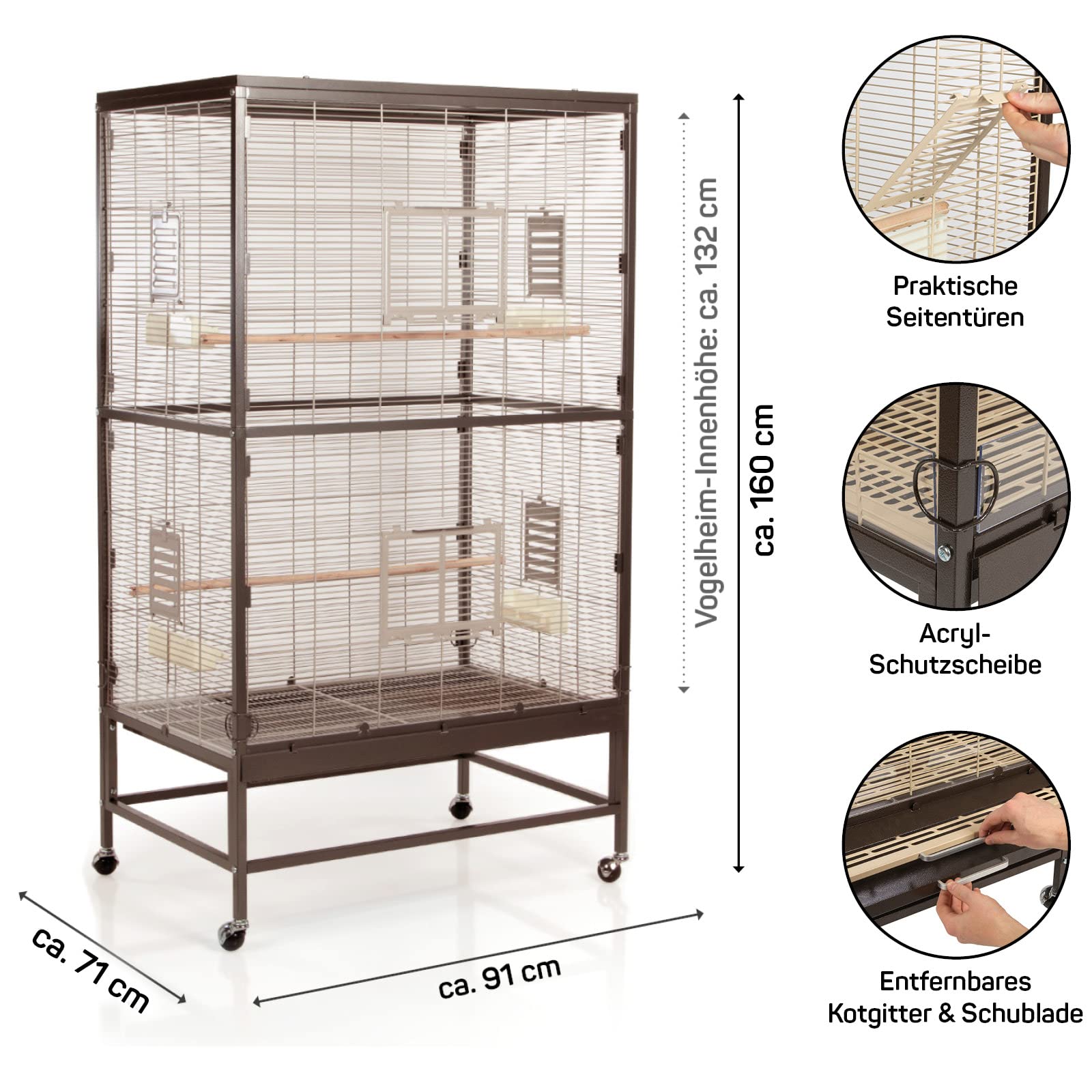 montana-cages-casa-90-zimmervoliere-choco-vanilla-f-r-sittiche image 2