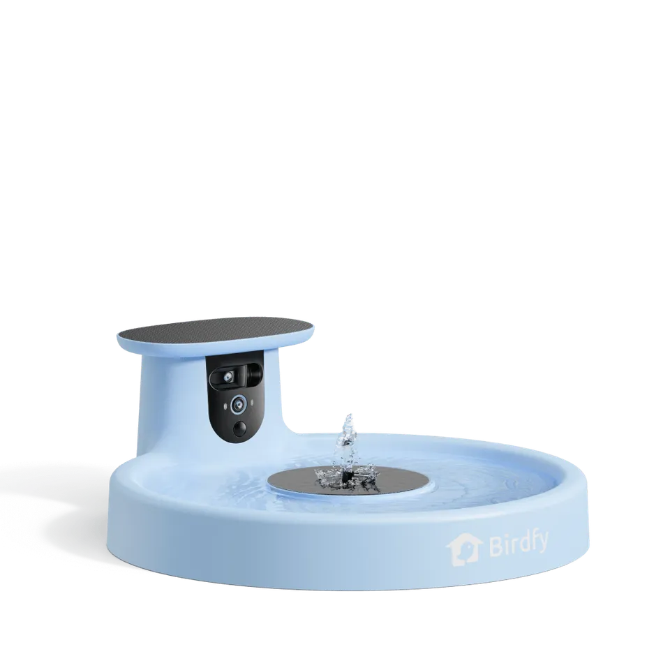 birdfy-bath-pro-vogeltr-nke-mit-kamera-blau-solar-mit-brunnen image 1