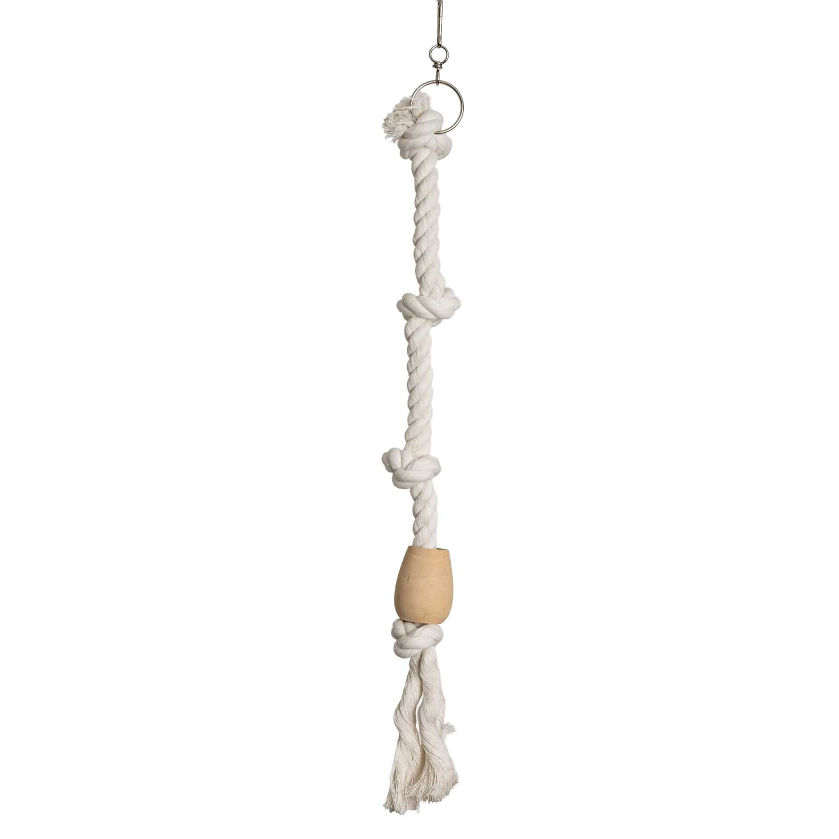 nobby-baumwoll-kletterseil-mit-holzkugel-papageienspielzeug-3-cm image 1