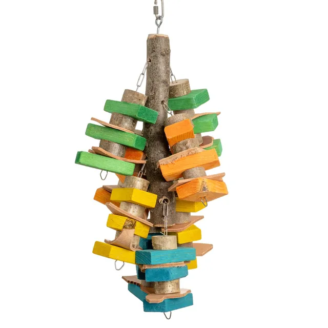 rico-s-futterkiste-hurricane-papageienspielzeug-xl-holz-leder image 1