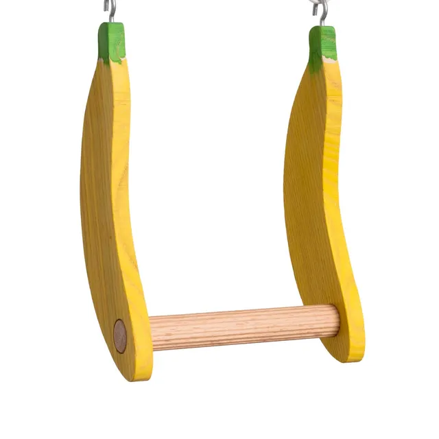 rico-s-futterkiste-sittich-bananen-schaukel-hartholz-spielzeug-18cm image 1