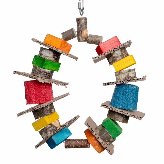 rico-s-futterkiste-schredder-ring-papageienspielzeug-luffa-pappe image 1