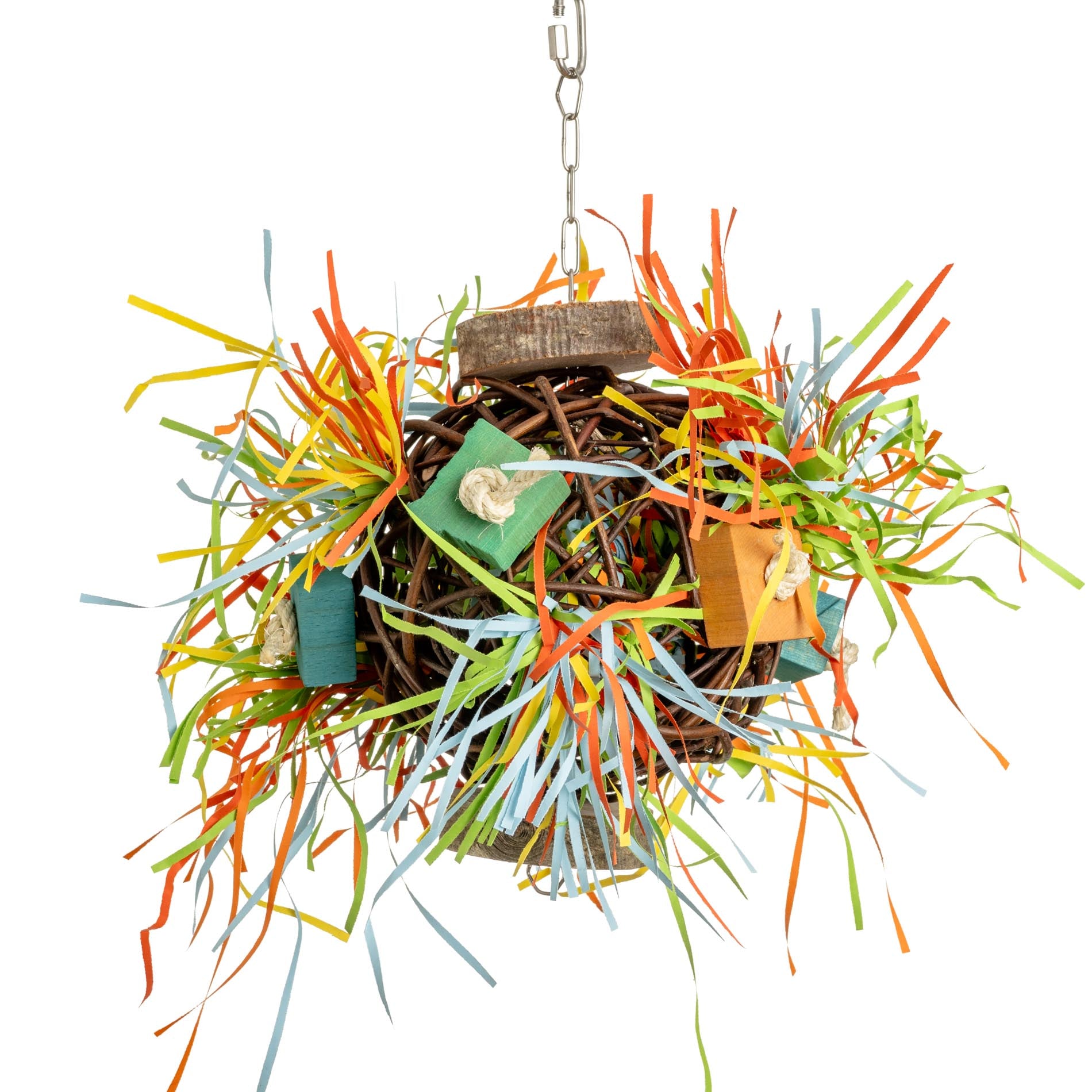 rico-s-futterkiste-jumbo-weidenkugel-papageienspielzeug-25-cm image 1