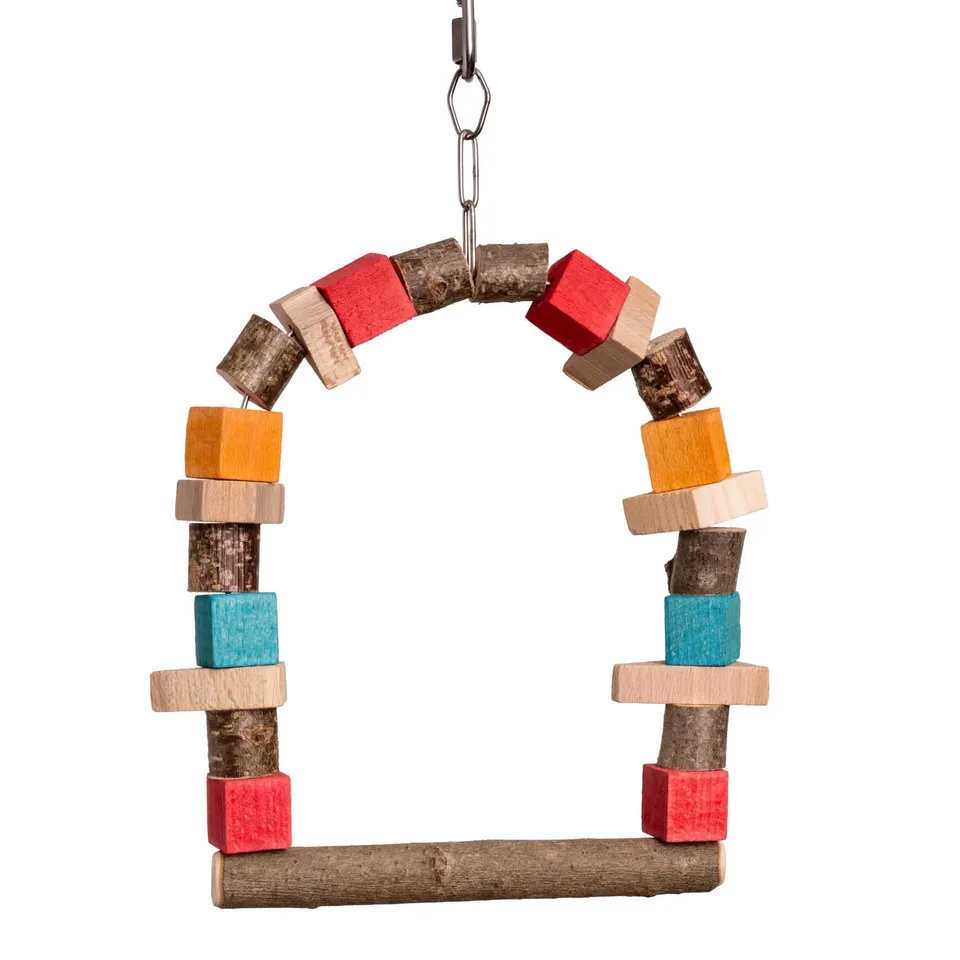 rico-s-futterkiste-bogenschaukel-sittichspielzeug-naturholz-22cm image 1