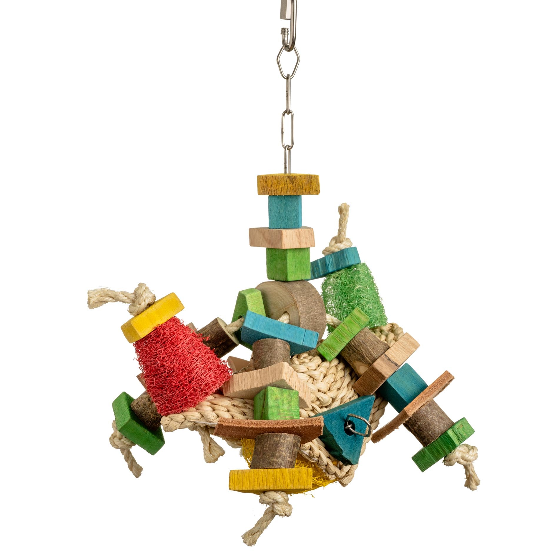 rico-s-futterkiste-sputnik-strohteppich-papageienspielzeug-luffa image 2