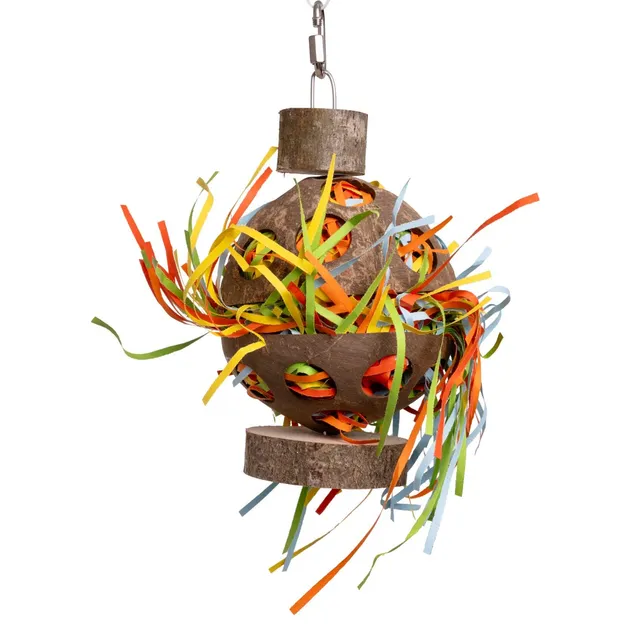 rico-s-futterkiste-kokoskugel-papageienspielzeug-foraging-kokos image 1