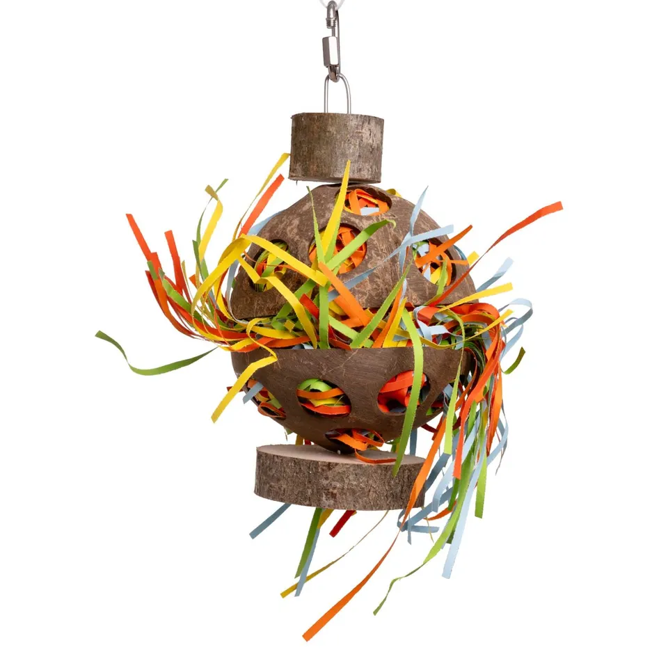 rico-s-futterkiste-kokoskugel-papageienspielzeug-foraging-kokos image 1