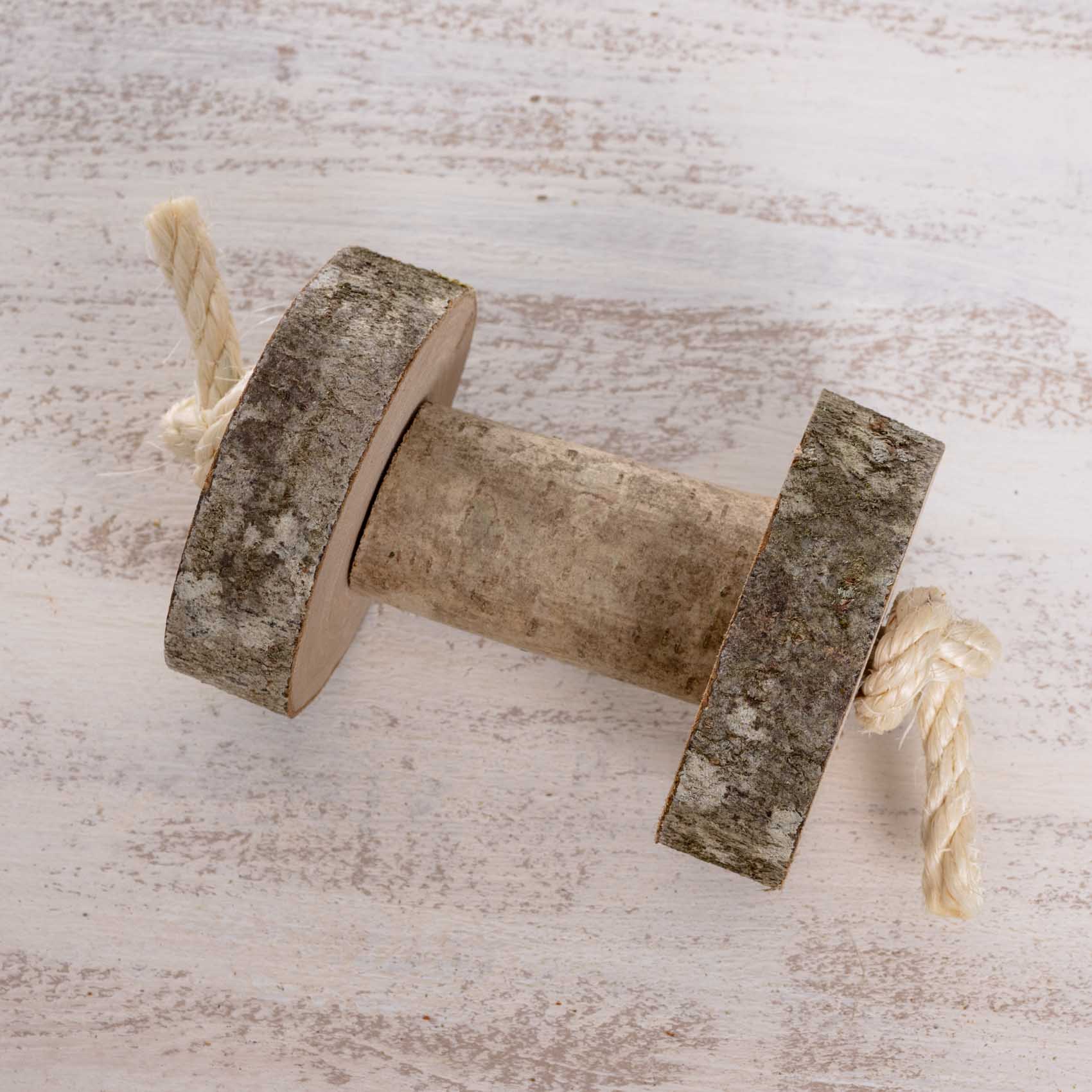 rico-s-futterkiste-gro-e-papageien-hantel-papageienspielzeug-holz-15-cm image 2