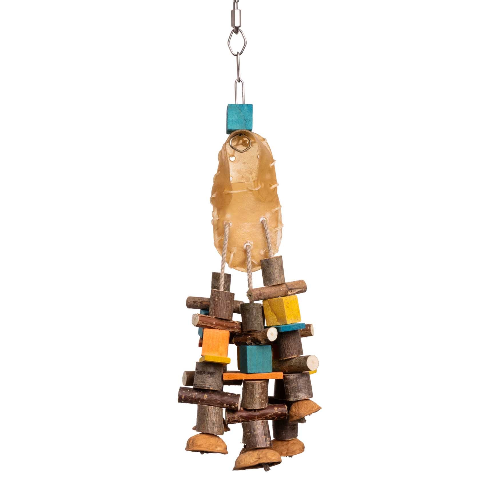 rico-s-futterkiste-kauschuh-knabberholz-papageienspielzeug-38cm image 1