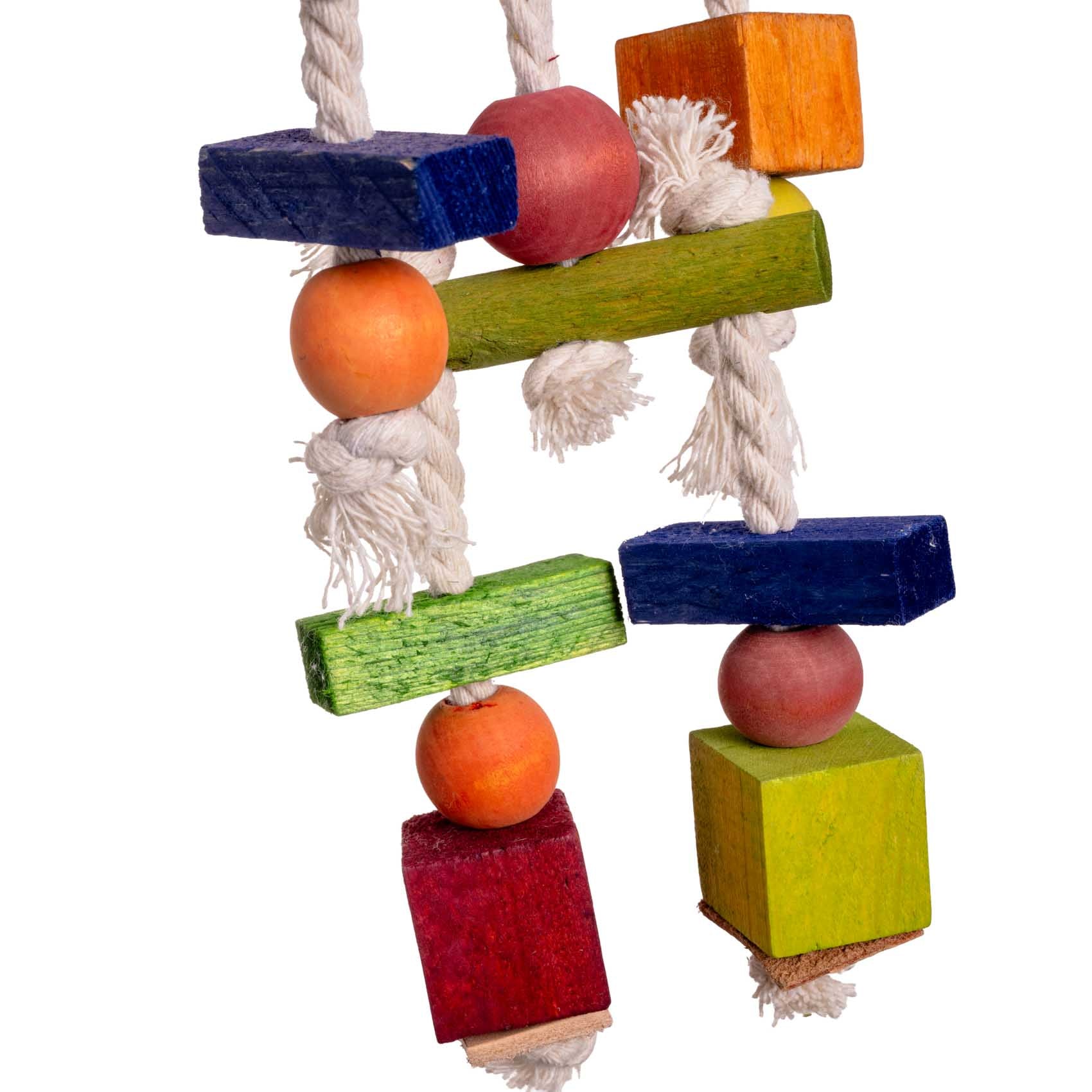 rico-s-futterkiste-holzspielzeug-sittichspielzeug-tau-bunt-24-cm image 2