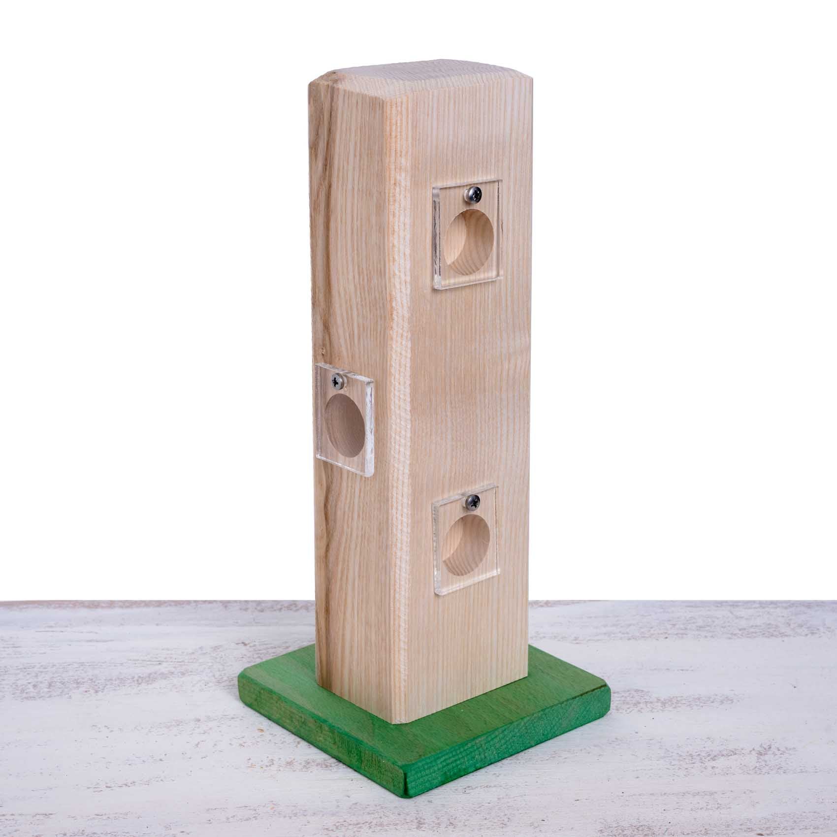 versteckspielturm-intelligenzspielzeug-papageienspielzeug-holz-30-cm image 1