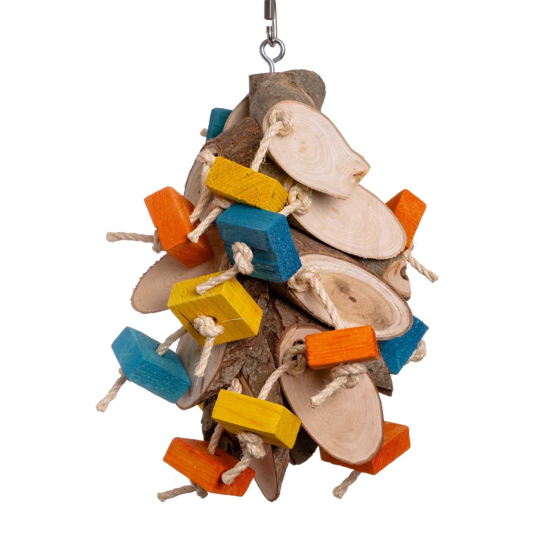 rico-s-futterkiste-hanging-schredder-papageienspielzeug-holz-2-kg image 1