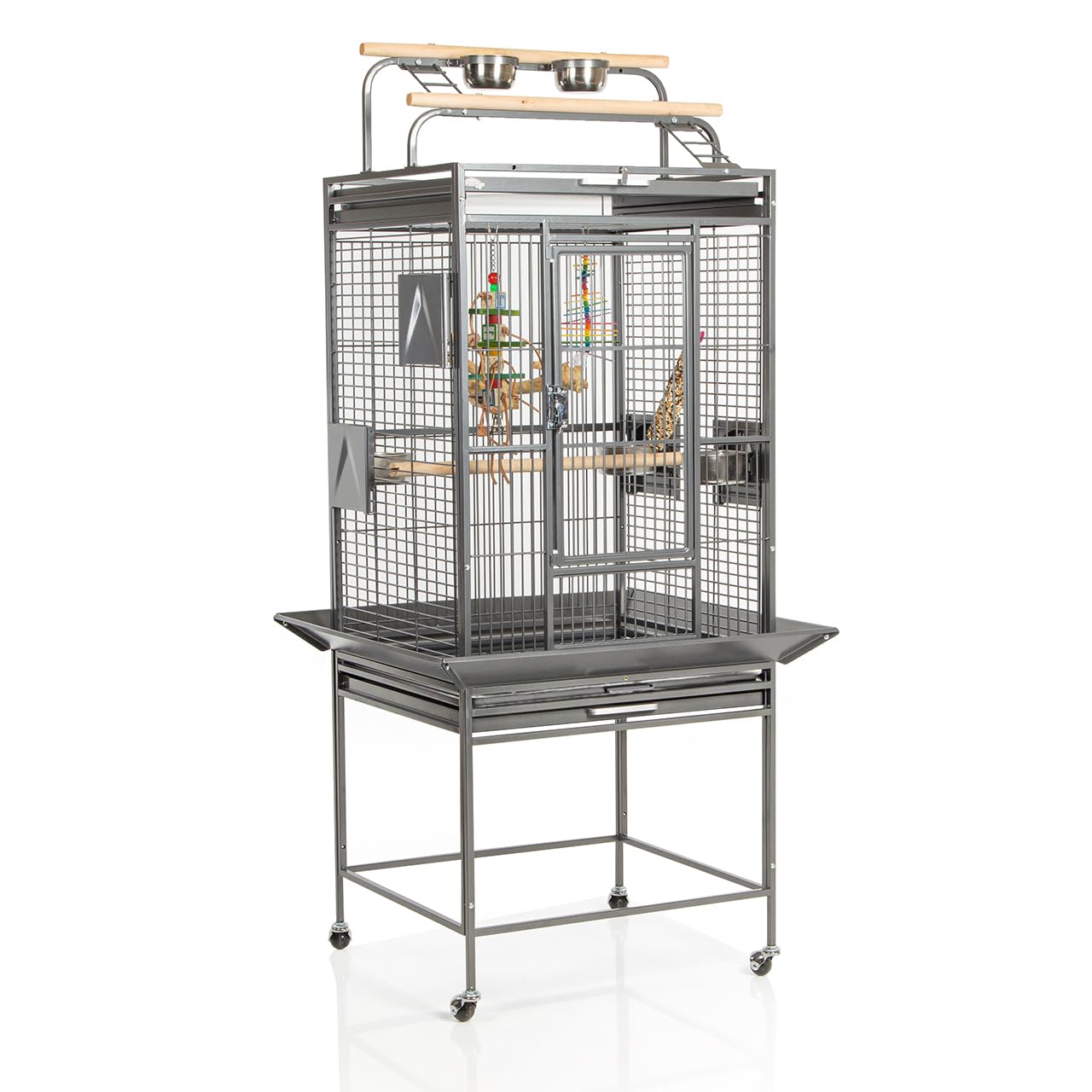 montana-cages-finca-play-voliere-antik-mit-playtop-63x56x165-cm image 1